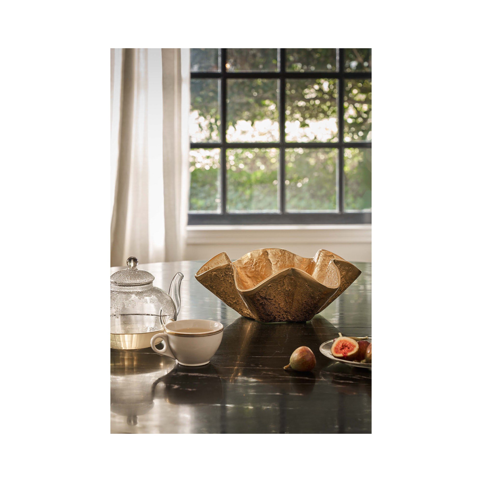 Pedicoat Metal Bowl Small, 4.75" H x 13" W x 13" D, Brass