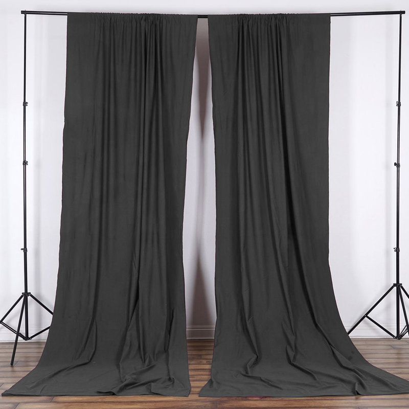 Antion Semi Sheer Curtain Single Panel, 56" x 120", Charcoal