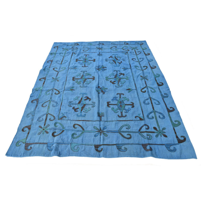 Tapis bleu 6x9 Perry