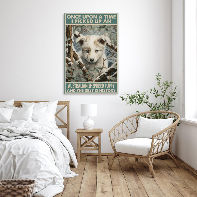 «Lulwah I Picked Up An Australian Shepherd», reproduction sur toile, H 14 po x l 11 po x P 1,25 po