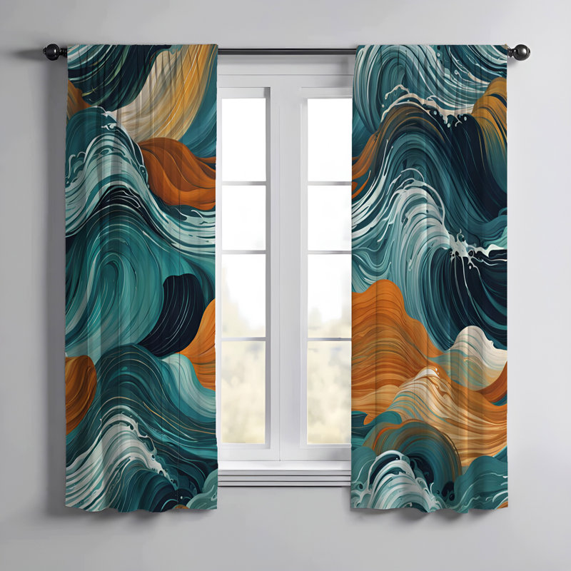 Paire de rideaux semi-transparents en polyester Giobbe, L 40 po x L 61 po