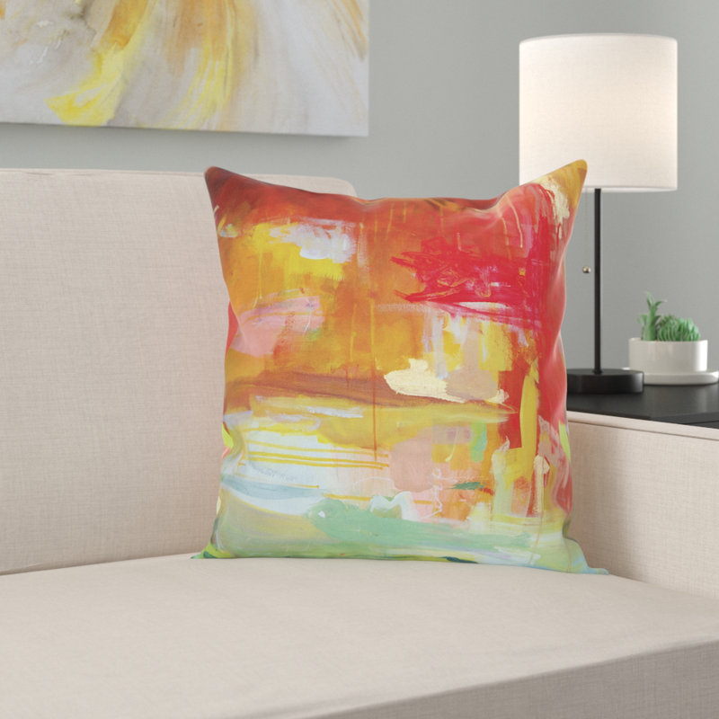 Belinda Square Pillow Cover, Red/Orange