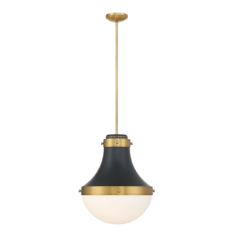 1 LIGHT PENDANT, Legacy Brass/Dark Matte Black