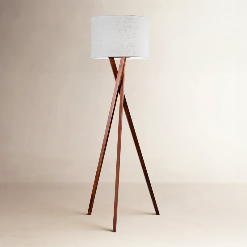 Lampe trépied 63 po Harcourt, Noyer clair