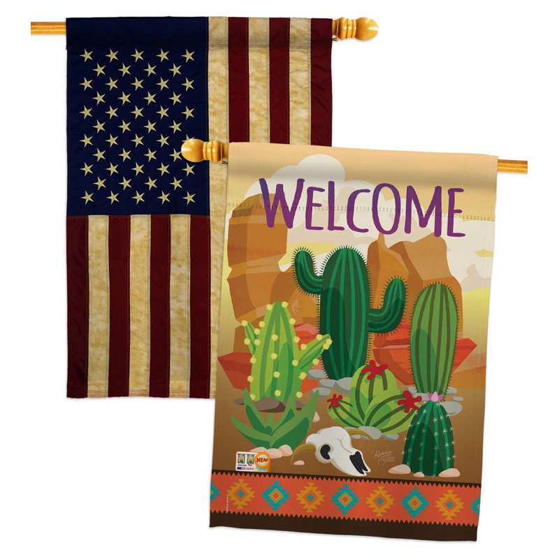 Ensemble de drapeaux de maison de cactus Southwest