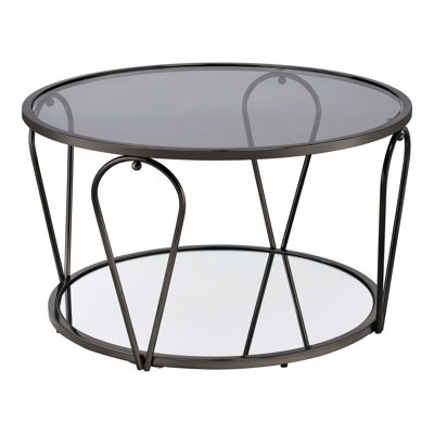 Table basse ronde avec dessus en verre 31,75 po Renea