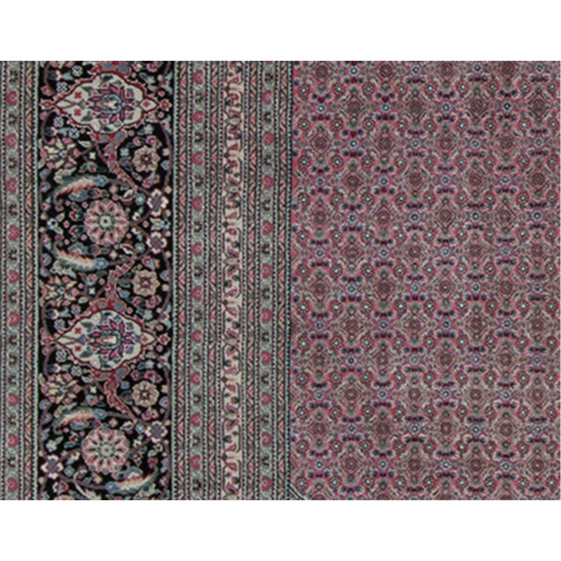 Tapis rouge et vert noué à la main de haute qualité