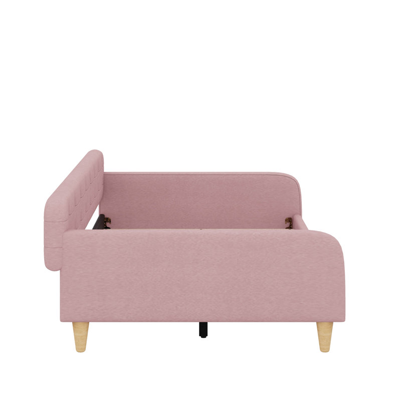 Full Size Upholstered Daybed With Legs, Rubine