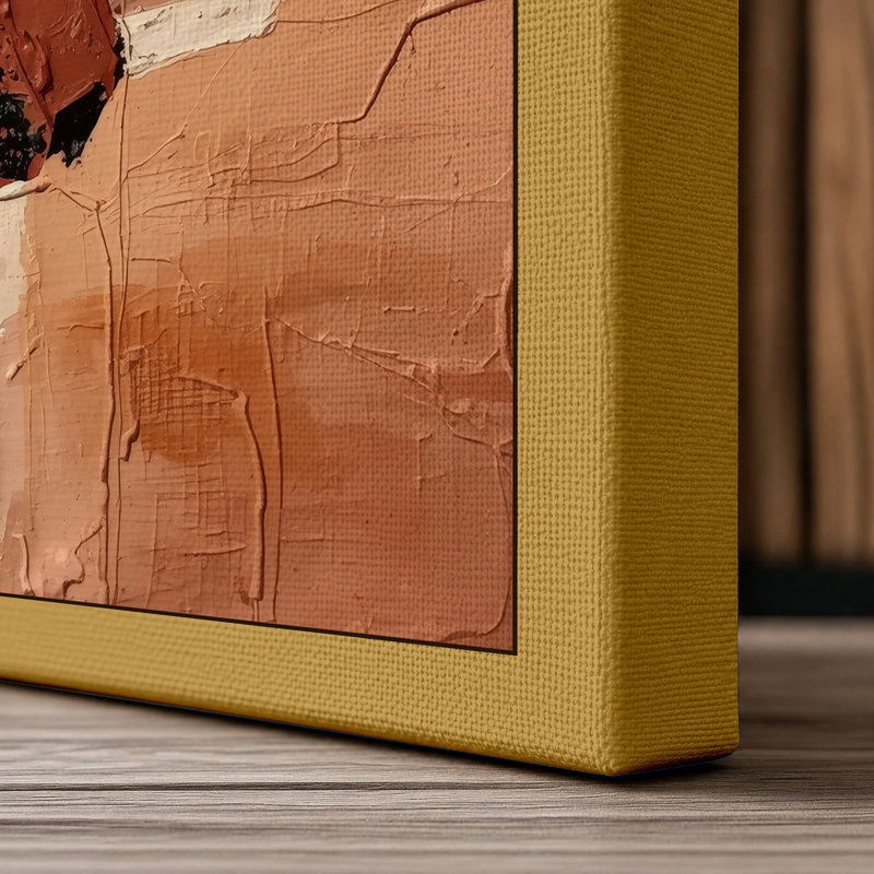 Earth Layers Abstract - Wrapped Canvas, 24x16 - 61.0 x 40.6 cm, Ochre Border