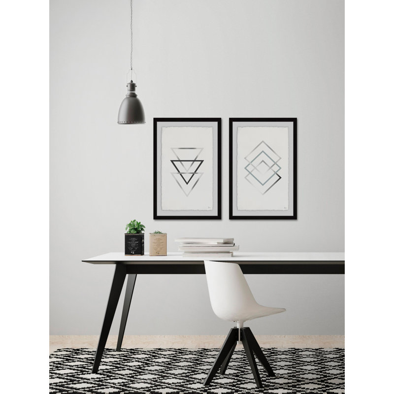 Three Vs. Three Diptych by Eyre Tarney - 2 Piece Single Picture Frame Print, 24" H x 16" W x 1.5" L