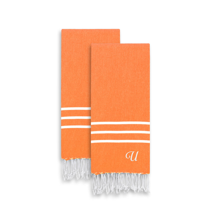 Ensemble de serviettes en coton turc 2 pièces Alara, U, Aqua pâle