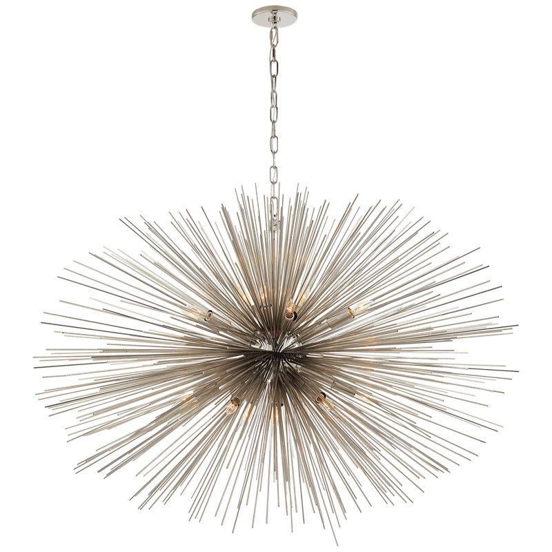 Kelly Wearstler Strada Oval Chandelier, 36" H x 50" W x 50" D, Polished Nickel