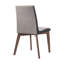 2 chaises de salle à manger rembourrées grises avec finition noyer, charme moderne de style Mid-Century pour l'ameublement de 2 pièces en tissu, confortables et élégantes