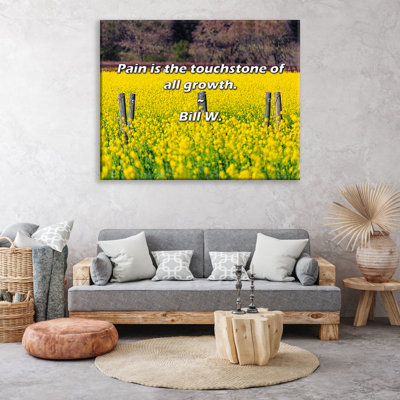 Artsy Quote "Pain is the touchstone of all growth." By Bill W. Gallery Wrapped Canvas