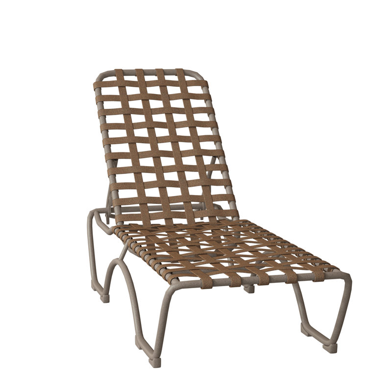 Kahana Outdoor Metal Chaise Lounge, Graphite Vinyl, Mocha