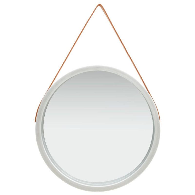 Hagood Wood Wall Mirror, Silver/Brown, 60cm H x 60cm W
