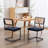 Allain Modern Cantilever Dining Chairs with Rattan Backrest and Velvet Seat-25131361-25131360