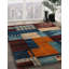Tapis abstrait crème / brun / bleu-295253592