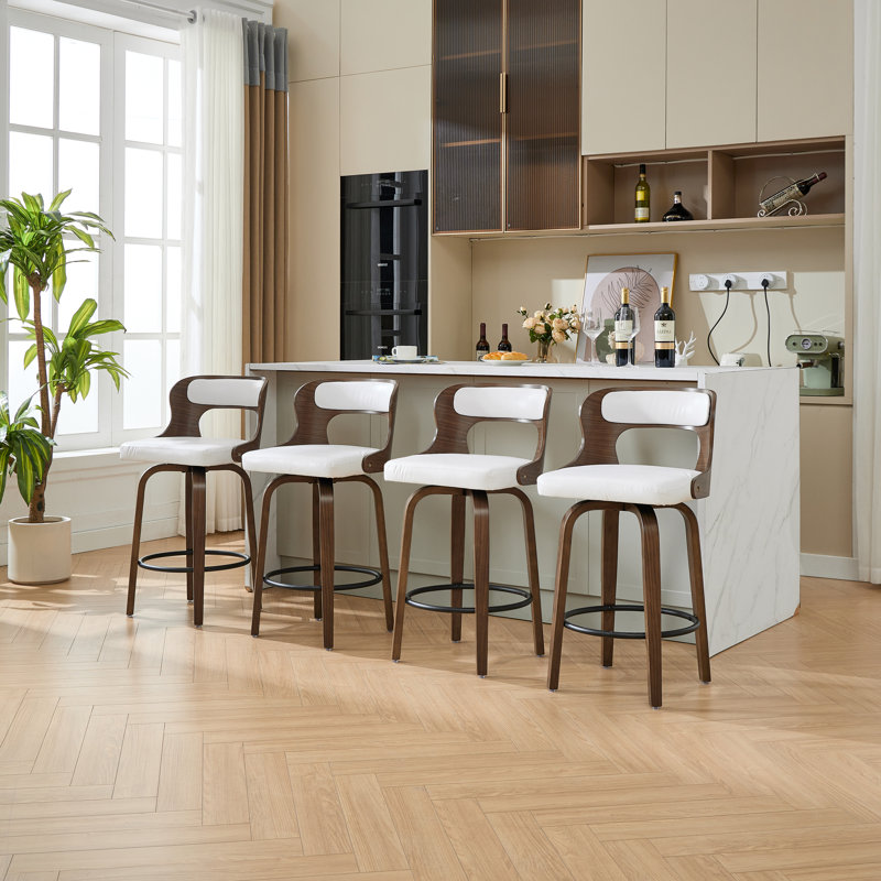 Tabourets de bar et de comptoir pivotants, Blanc
