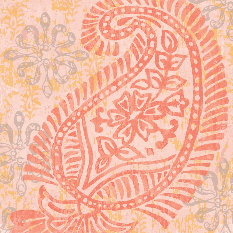Imprimé bloc Paisley I, H 12 po x l 12 po x P 1,25 po