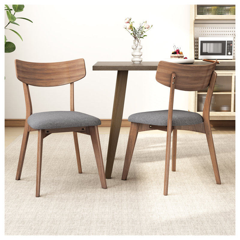 Ensemble de 2 chaises de salle à manger rembourrées Mid-Century