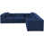Navy Linen Textured Fabric - With Arms