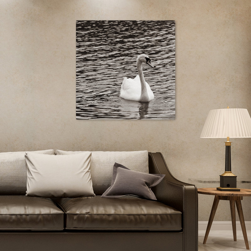 Cygne simple, art contemporain, H 32 po x l 32 po