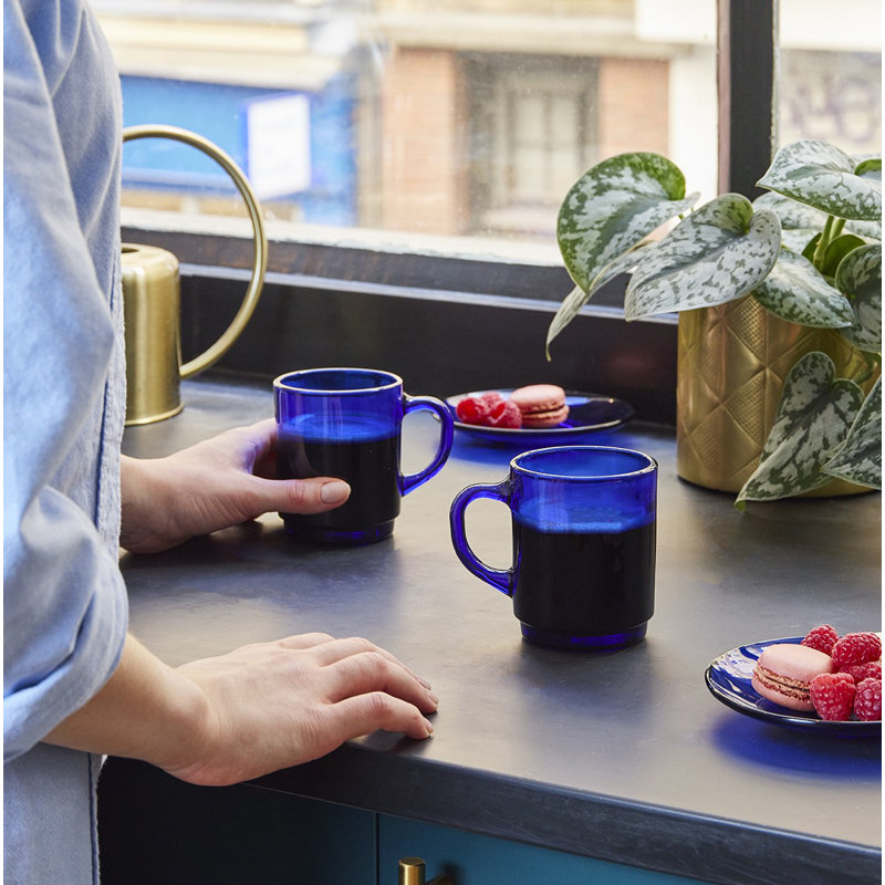 Tasse à café en verre trempé, Saphir