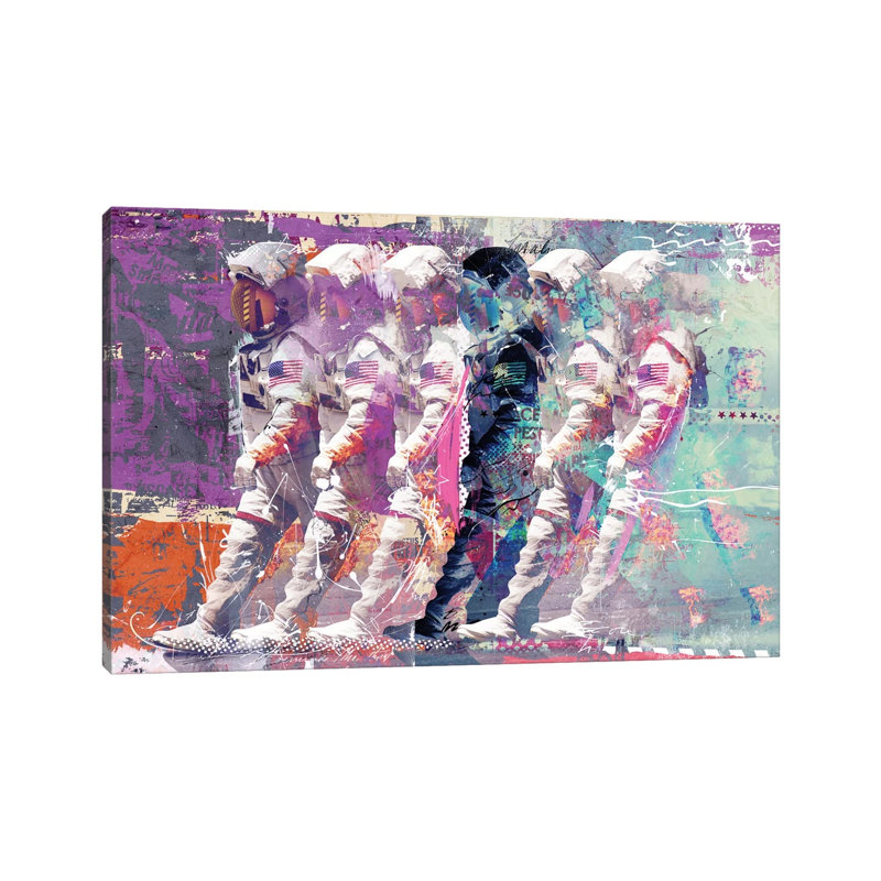 Astronauts by Teis Albers - Print on Canvas, 66.04 cm H x 45.72 cm W x 1.91 cm D, Wrapped Canvas