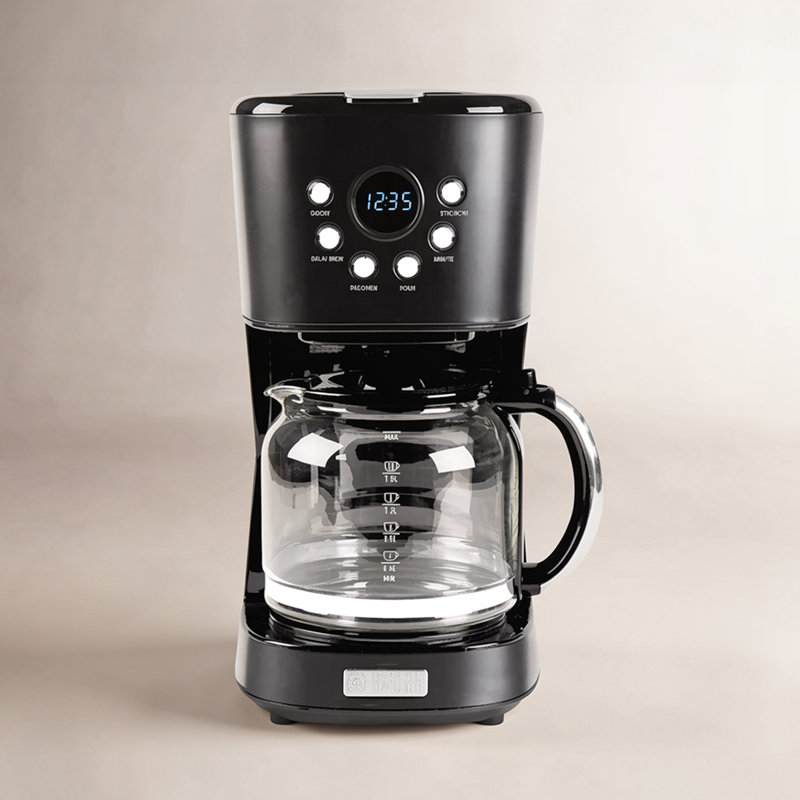 Haden Heritage 12 Cup Programmable Retro Coffee Maker Machine, Black