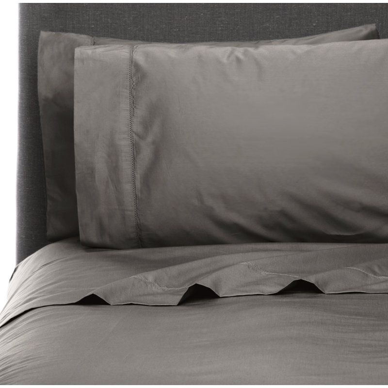 Barbe Sheet Set, King Sheet Set + Fitted Sheet + 2 Pillowcases, White