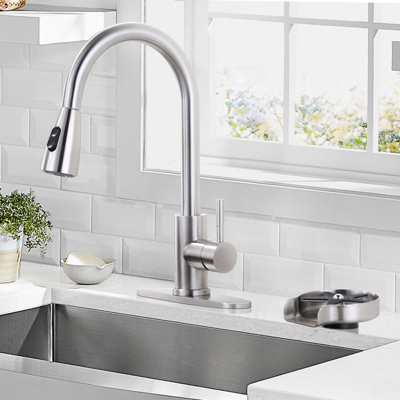 Stainless Steel Glass Rinser For Kitchen Sink, Kitchen Sink Accessories Cup Washer, Brushed Nickel