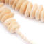 Lily's Living 15"L Conical Cream Flat Decorative African Bone Beads, Home Accent Art Décor