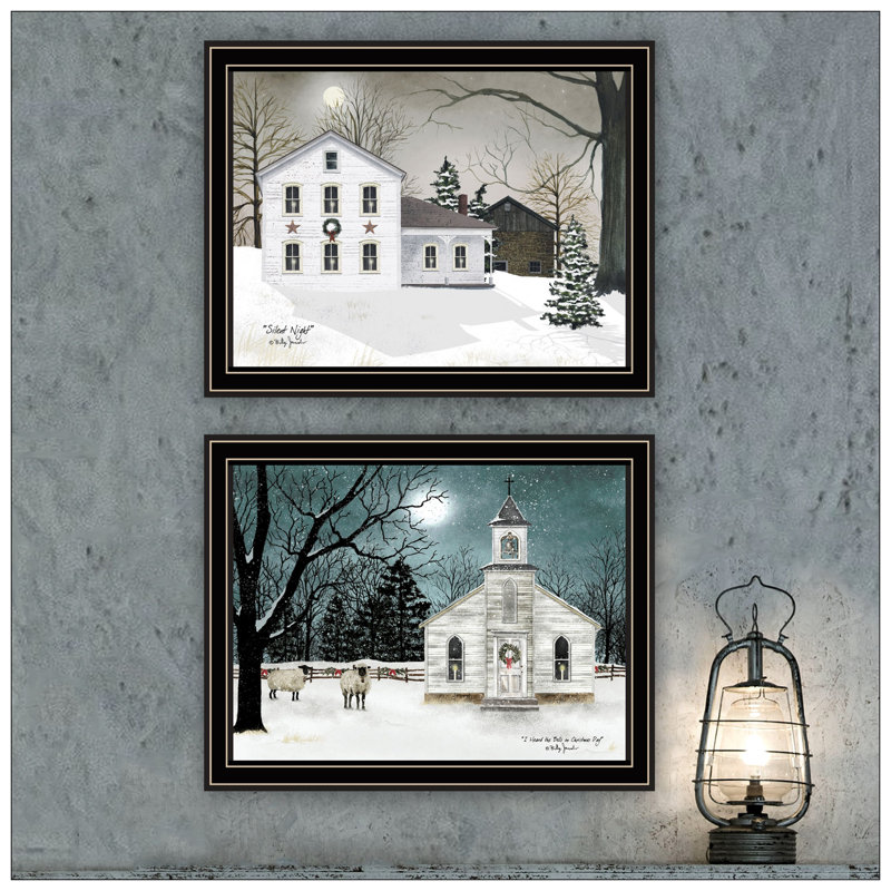 Trendy Decor 4U 2- Piece Vignette Silent Night Wall Art For Living Room, Bedroom Wall Art Print For Home Decor By Billy Jacobs