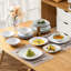 Elisa Series, 48-Piece Ivory White Porcelain China Dinnerware Set, Service For 12 