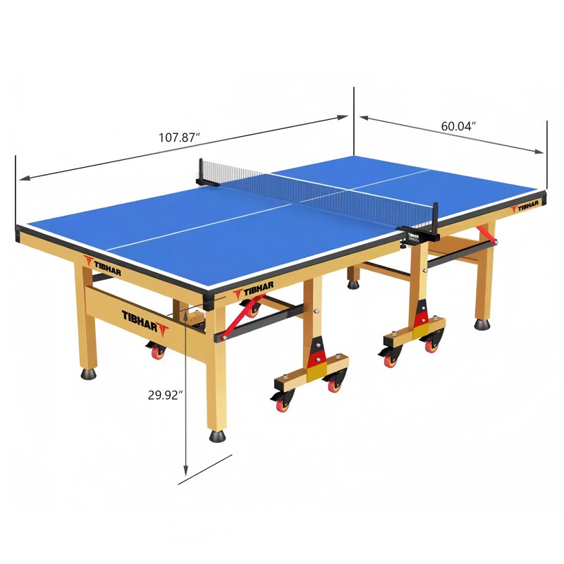 Table de ping-pong pliable d'intérieur avec roulettes