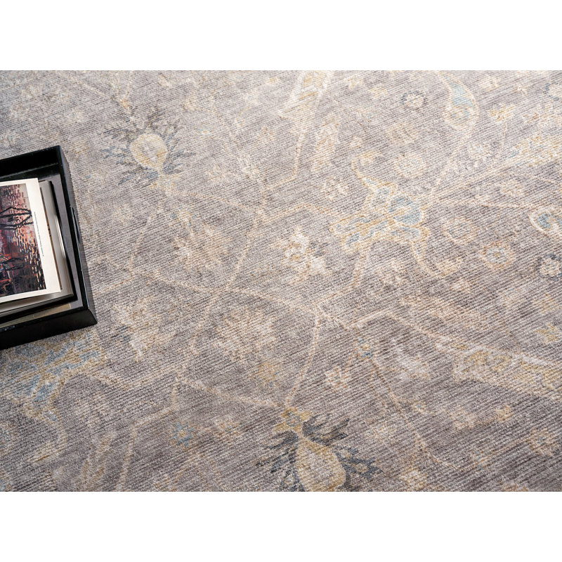 Artisan Handmade Wool/Nylon In Camel Area Rug, Rectangle 6' x 9'
