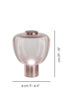 Riflesso LED Table Lamp, 15" H x 13" W x 13" D, Light Amethyst Transparent