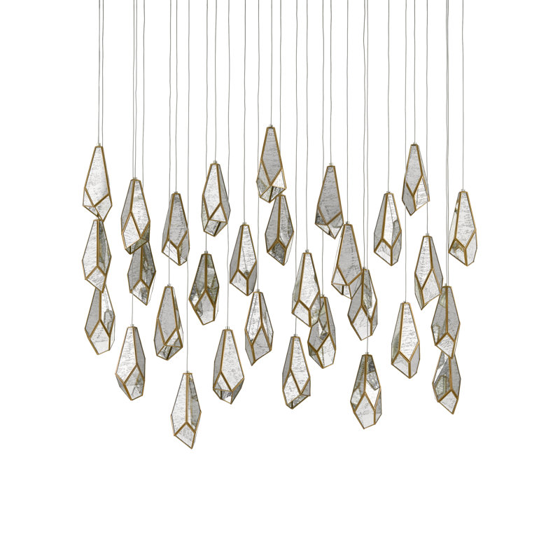 Luminaire suspendu géométrique 30 lumières Glace