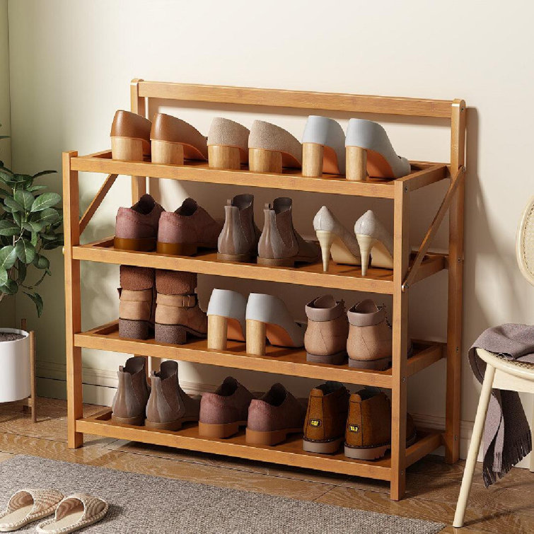 Ebern Designs 12 Pair Solid Wood Shoe Rack