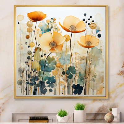 «Teal Orange Botanical Fragments III», reproduction sur toile