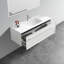 Meuble-lavabo blanc mat 48 po avec lavabo à surface solide blanc, meuble-lavabo mural flottant pour salle de bain moderne, lavabo une pièce sans drain, pré-assemblé