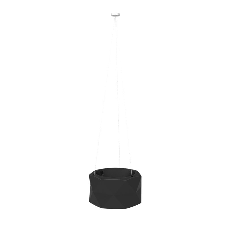 Pot à fleurs suspendu en résine Marquis, Noir