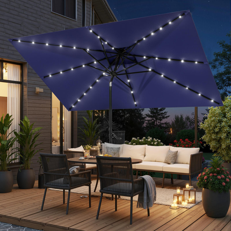 Parasol carré en porte-à-faux 10 pi Goodner, base lestée non incluse, Marine
