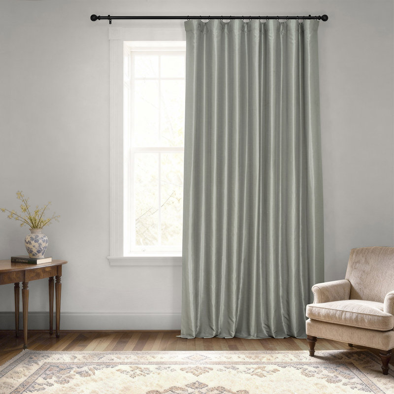 Panneau de rideau simple occultant et isolant en polyester Jetset , 100 po x 108 po, Argent