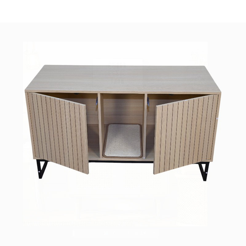Jaharee moderne en bois avec tapis à gratter - durable, élégant et spacieux pour le confort félin et la décoration intérieure