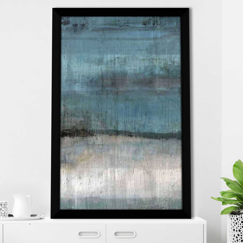 Étude en bleu clair par - Peinture, Cadre noir, H 49,5 po x l 33,5 po x P 1 po