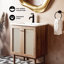 Meuble-lavabo autoportant de 30 po en chêne doré Classe avec plateau en céramique blanc résistant aux égratignures Classe-313011307-333379964