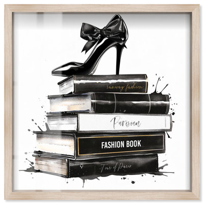 Classic Book Stack Shadowbox Print Fashion Art Prints by Art Remedy