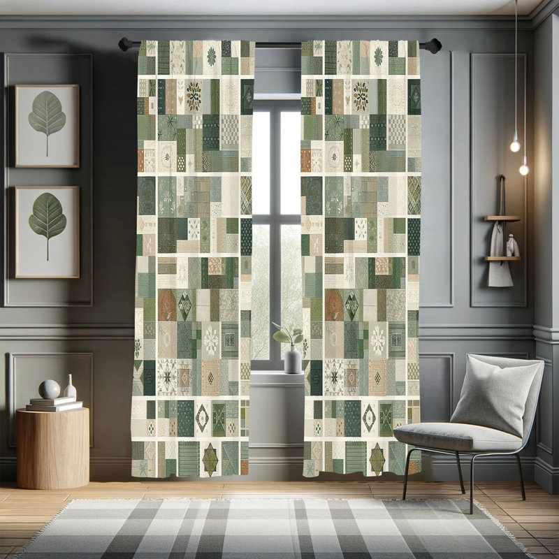 Paire de rideaux East Urban Home, L 56 po x L 63 po